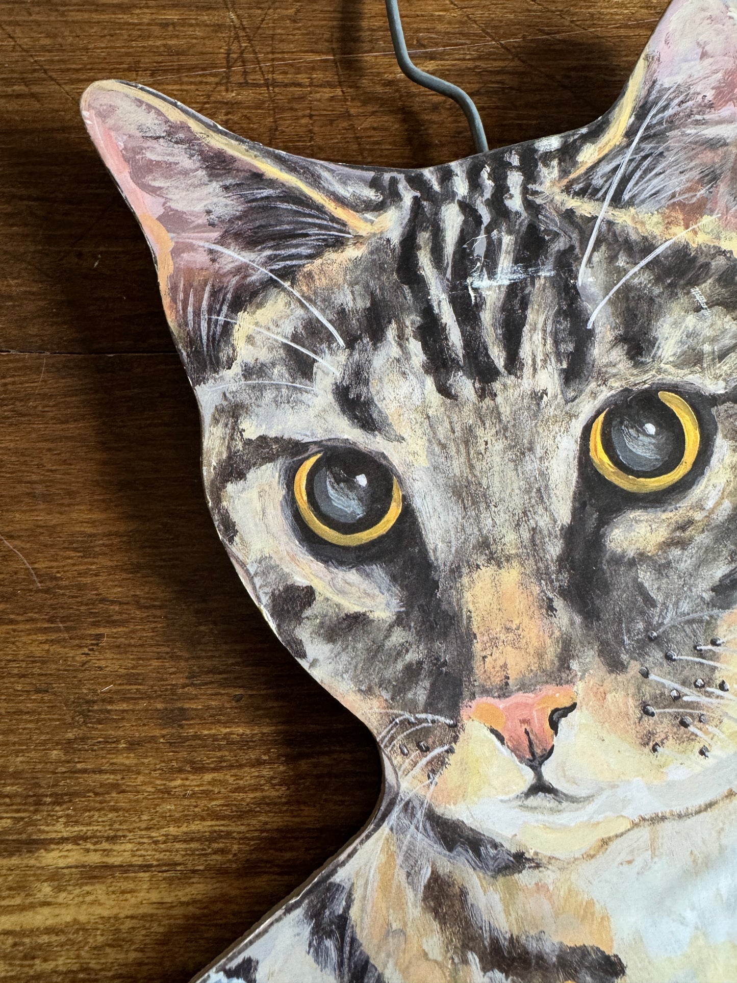 Funky Cat Clothing Hanger Made by Annie Rhinehard for Stupell - Made in USA
