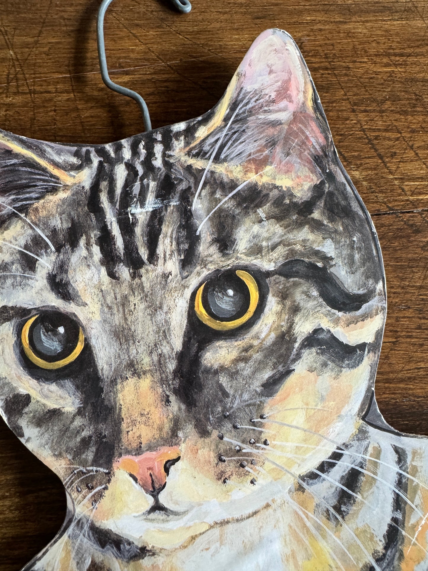 Funky Cat Clothing Hanger Made by Annie Rhinehard for Stupell - Made in USA