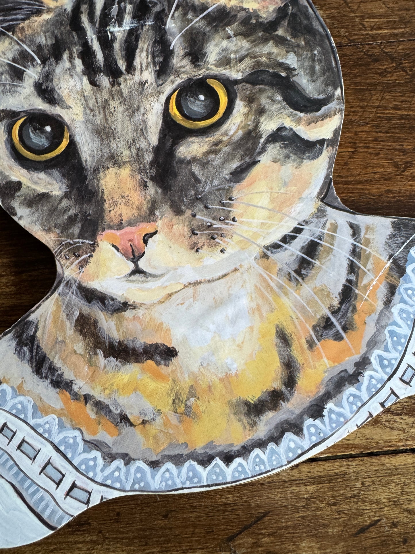 Funky Cat Clothing Hanger Made by Annie Rhinehard for Stupell - Made in USA