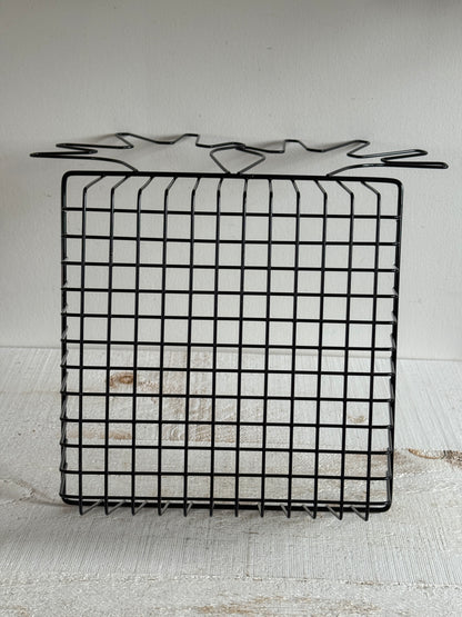 Black Wire Basket with Two Open Hands on Back - Finger Puppet Hand Display Basket for Retail or Markets