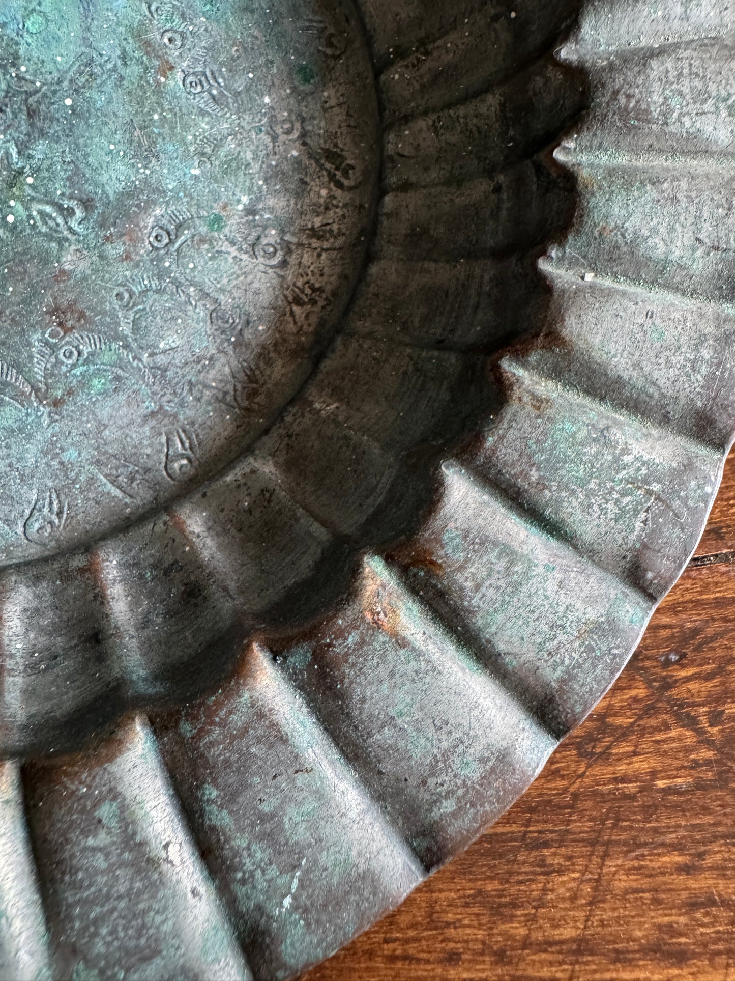 Etched and Fluted Metal Dish - Made in Egypt