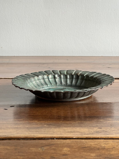 Etched and Fluted Metal Dish - Made in Egypt