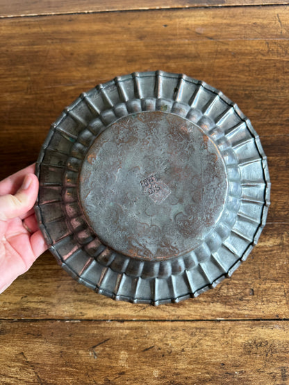 Etched and Fluted Metal Dish - Made in Egypt