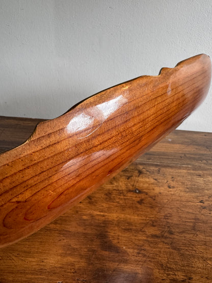Vintage Mexican Tole Painted Wood Bowl - Made in Mexico