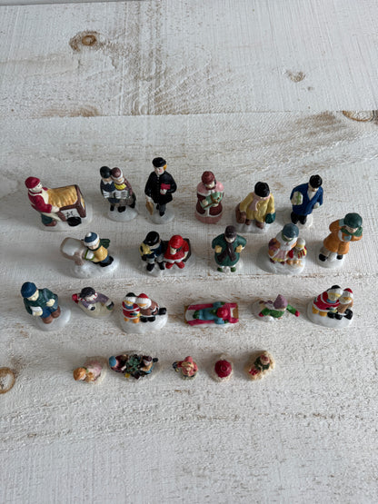 Mixed Lot of Christmas Village People - Mixed Lot of Seasonal Miniatures