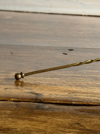 Vintage Brass Candle Snuffer with Twisted Handle and Cone Snuff