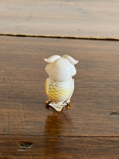 Glass Baron Glass Art Hoot Owl with 22K Gold Accents