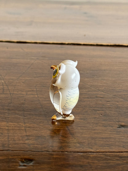 Glass Baron Glass Art Hoot Owl with 22K Gold Accents