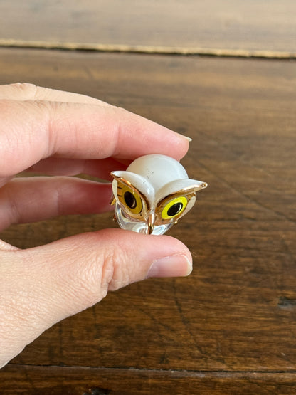 Glass Baron Glass Art Hoot Owl with 22K Gold Accents