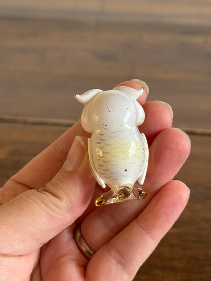 Glass Baron Glass Art Hoot Owl with 22K Gold Accents