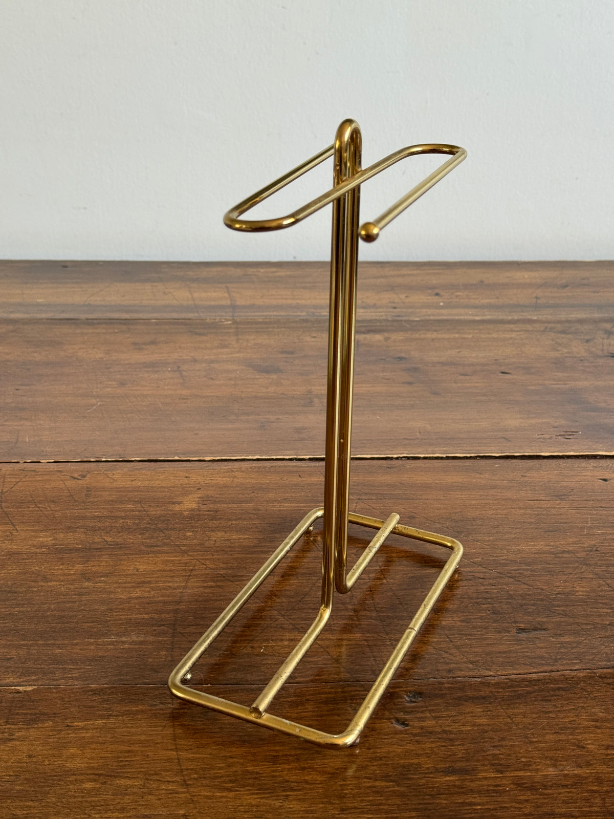 Vintage Counter Top Brass Plated Small Hand Towel Holder with Double Arms