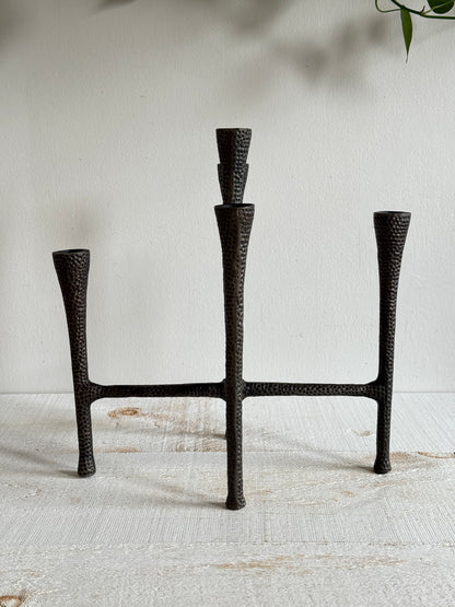 Brutalist Inspired Articulating Candle Holder - Metal Candlestick Table Center Piece