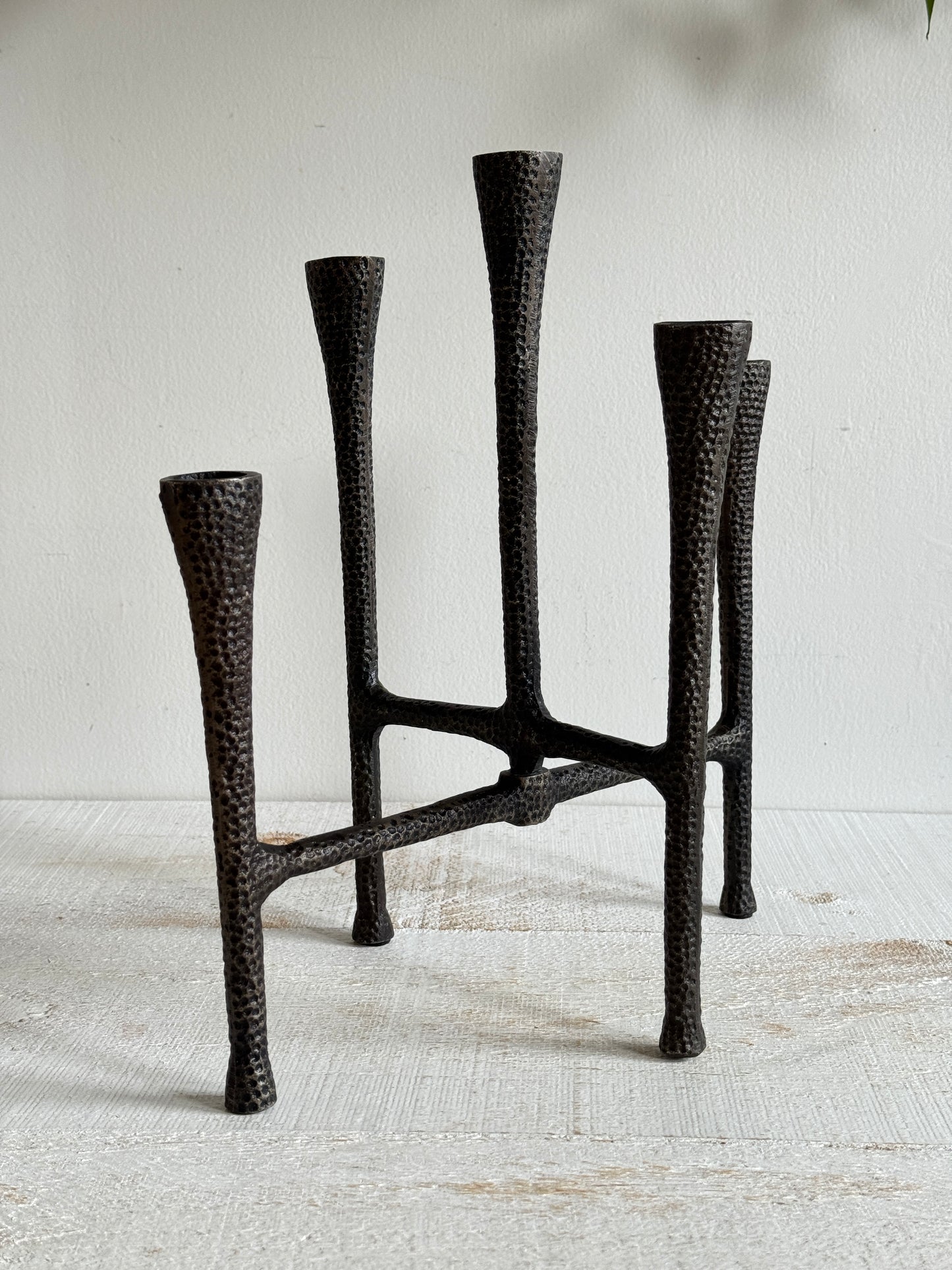 Brutalist Inspired Articulating Candle Holder - Metal Candlestick Table Center Piece