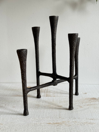 Brutalist Inspired Articulating Candle Holder - Metal Candlestick Table Center Piece