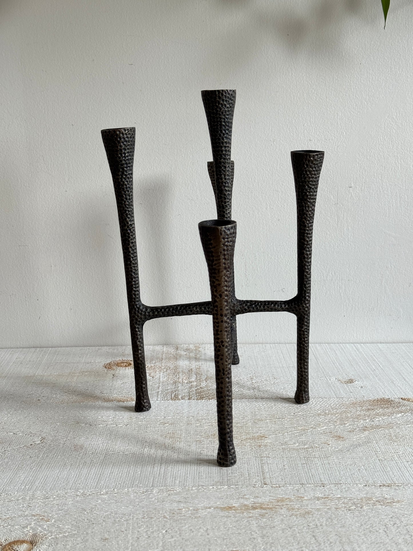 Brutalist Inspired Articulating Candle Holder - Metal Candlestick Table Center Piece