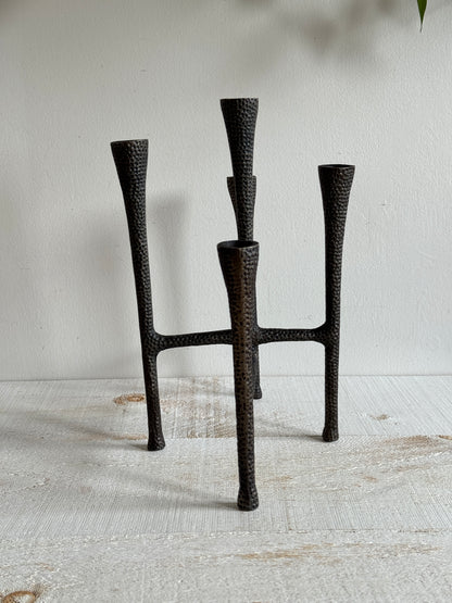 Brutalist Inspired Articulating Candle Holder - Metal Candlestick Table Center Piece
