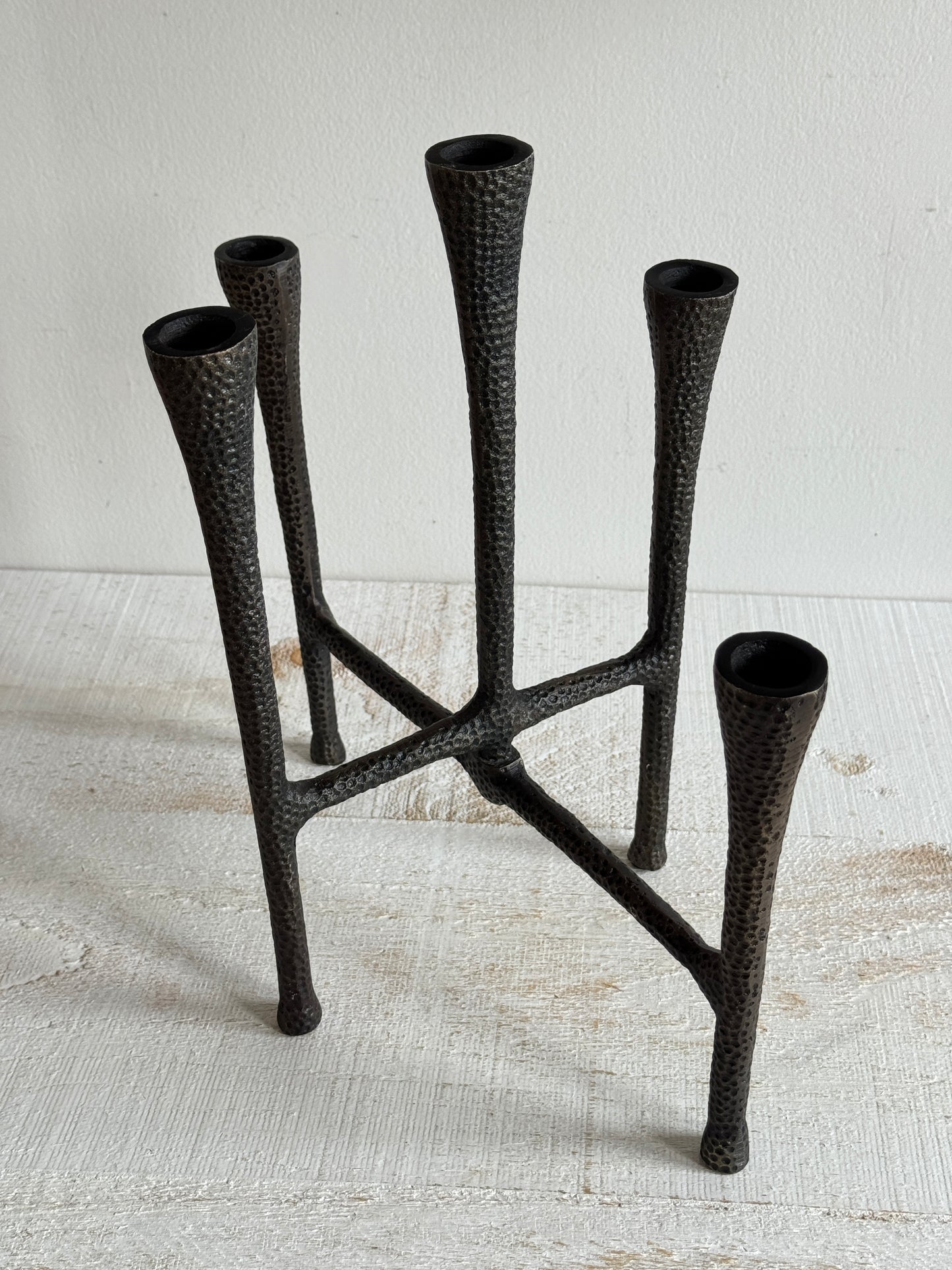 Brutalist Inspired Articulating Candle Holder - Metal Candlestick Table Center Piece