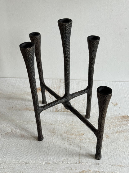 Brutalist Inspired Articulating Candle Holder - Metal Candlestick Table Center Piece