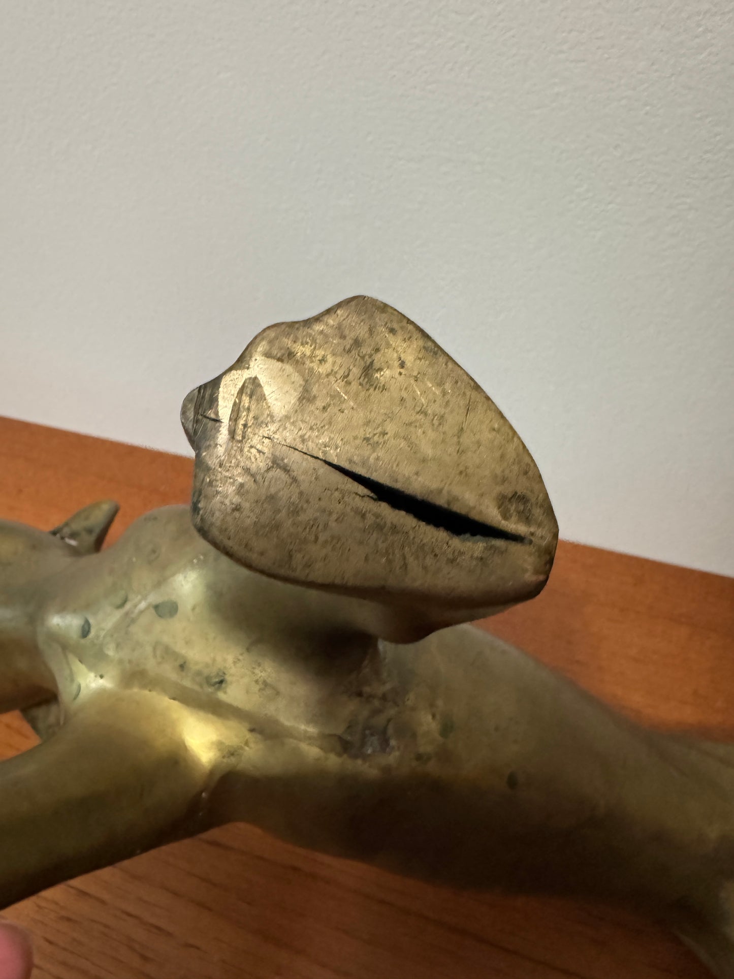 Substantial Vintage Modern Brass Panther Cat Sculpture - Vintage Brass Wild Cat Figurine