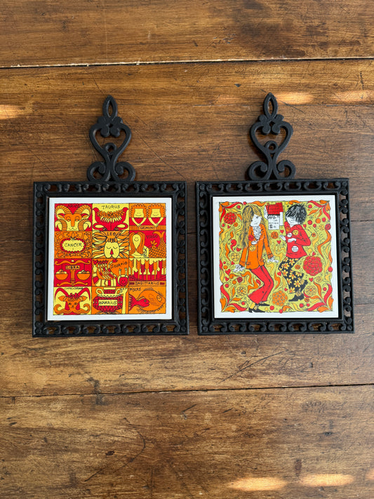 PICK ONE: Holt Howard Trivet Zodiac or Dancing Hippy Kids
