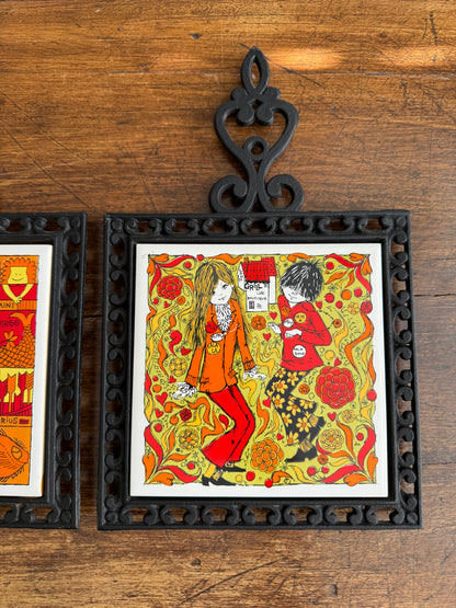 PICK ONE: Holt Howard Trivet Zodiac or Dancing Hippy Kids