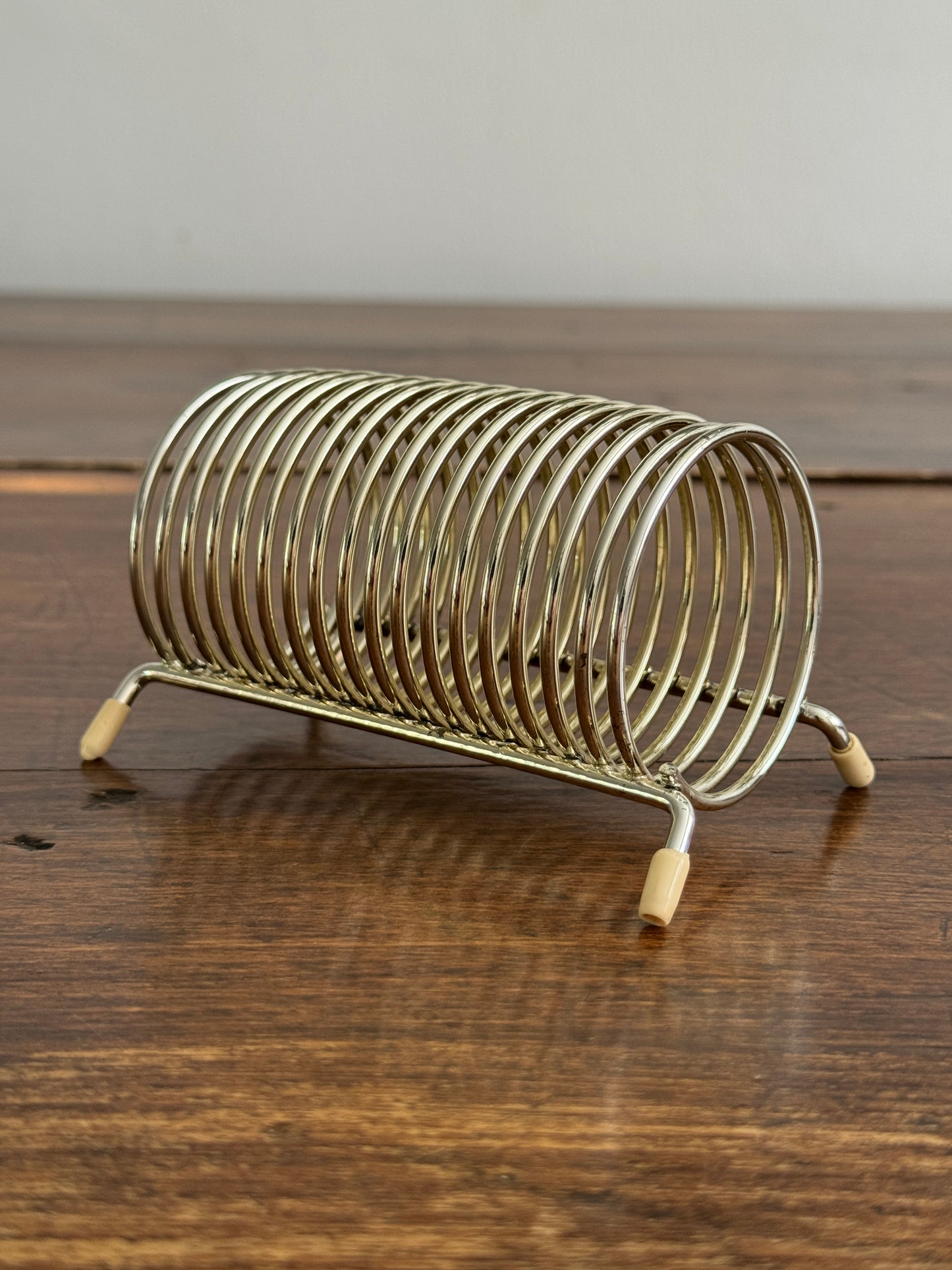 Vintage Coil Letter Holder with White Rubber Feet - Desk Organizer