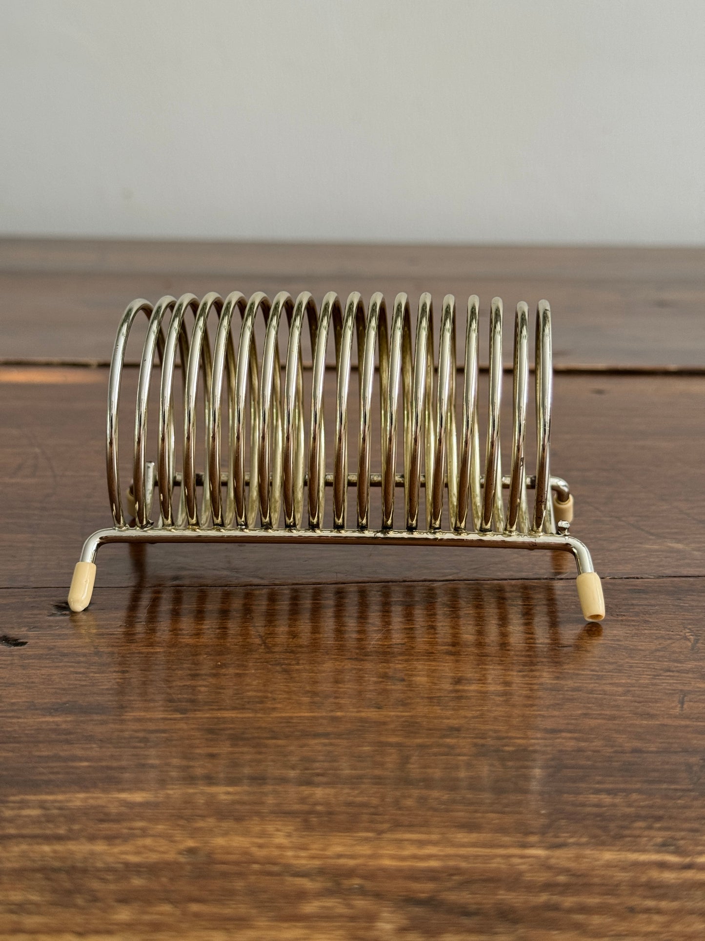 Vintage Coil Letter Holder with White Rubber Feet - Desk Organizer