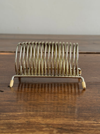 Vintage Coil Letter Holder with White Rubber Feet - Desk Organizer