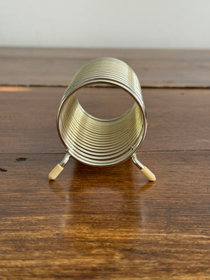 Vintage Coil Letter Holder with White Rubber Feet - Desk Organizer