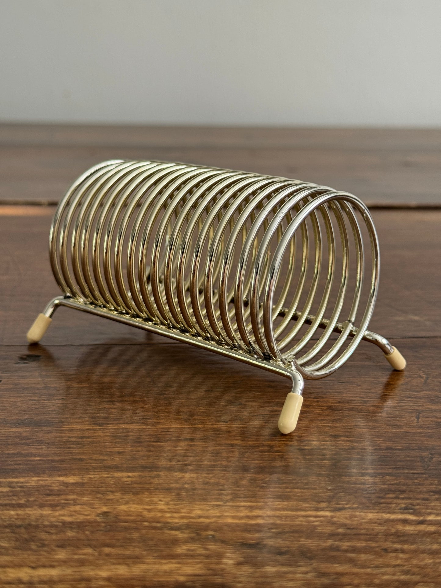 Vintage Coil Letter Holder with White Rubber Feet - Desk Organizer