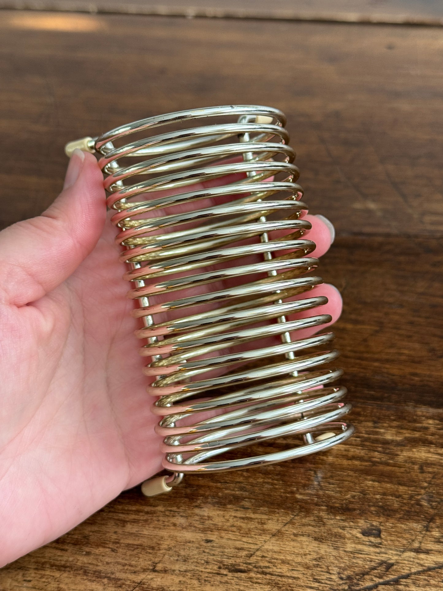 Vintage Coil Letter Holder with White Rubber Feet - Desk Organizer