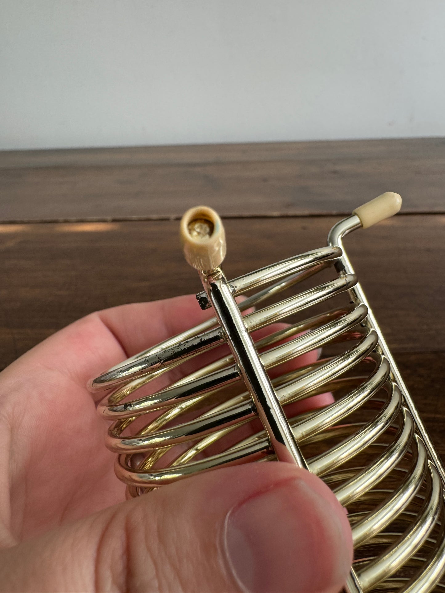 Vintage Coil Letter Holder with White Rubber Feet - Desk Organizer