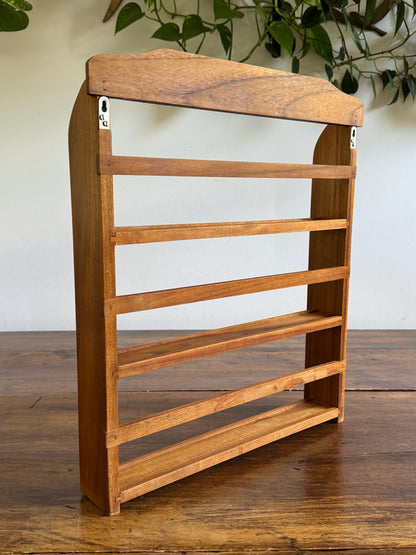 Large Wood Spice Rack with Simplistic Design - Wall Mounted or Table Top