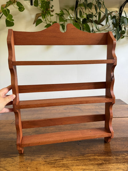 Large Spice Rack with Simple Wood Carved Edging - Wall Mounted
