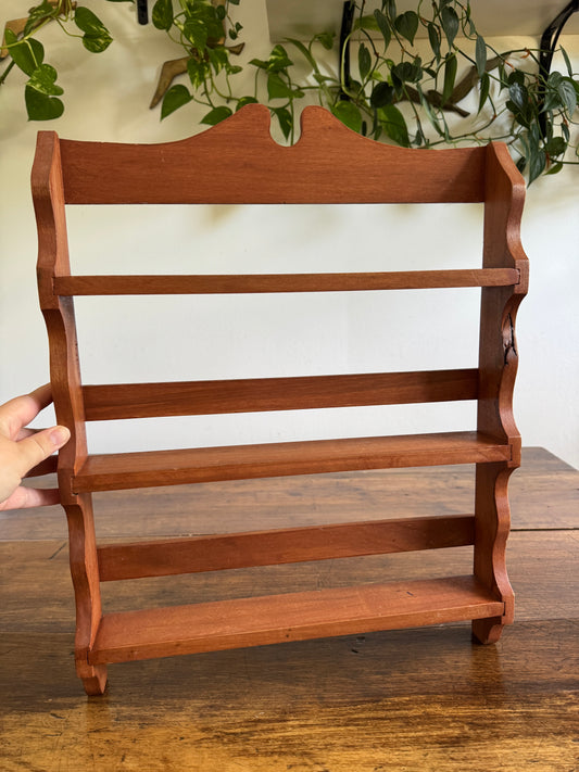 Large Spice Rack with Simple Wood Carved Edging - Wall Mounted