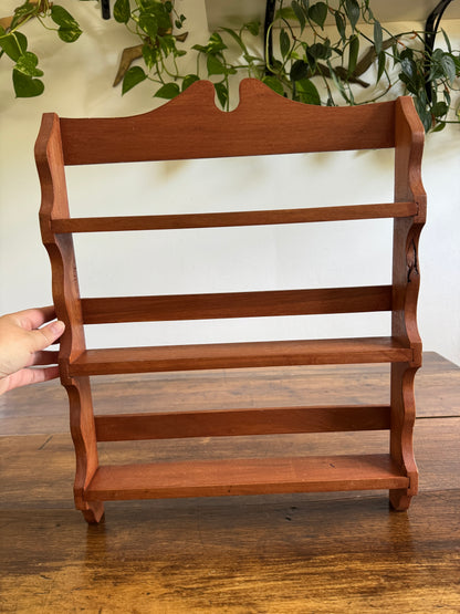 Large Spice Rack with Simple Wood Carved Edging - Wall Mounted