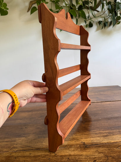 Large Spice Rack with Simple Wood Carved Edging - Wall Mounted