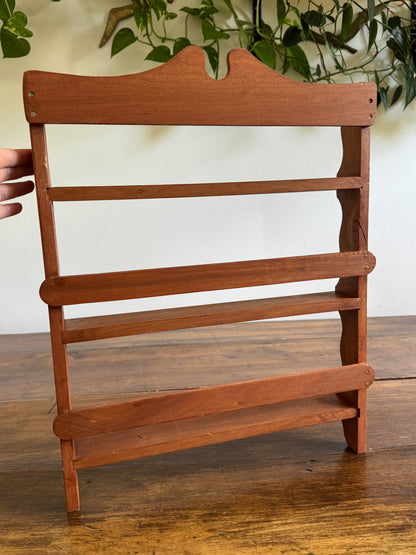Large Spice Rack with Simple Wood Carved Edging - Wall Mounted