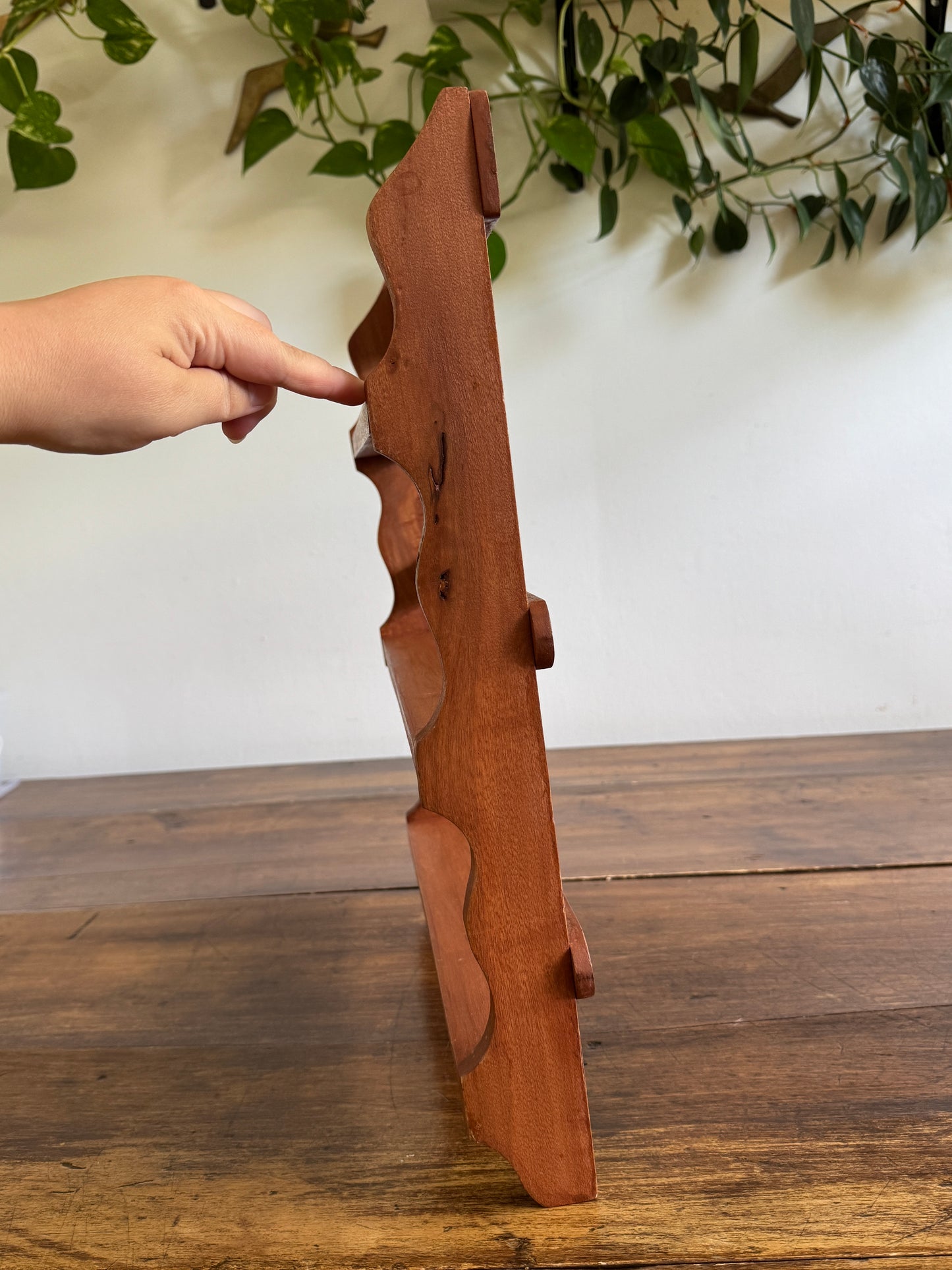 Large Spice Rack with Simple Wood Carved Edging - Wall Mounted