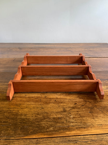 Large Spice Rack with Simple Wood Carved Edging - Wall Mounted