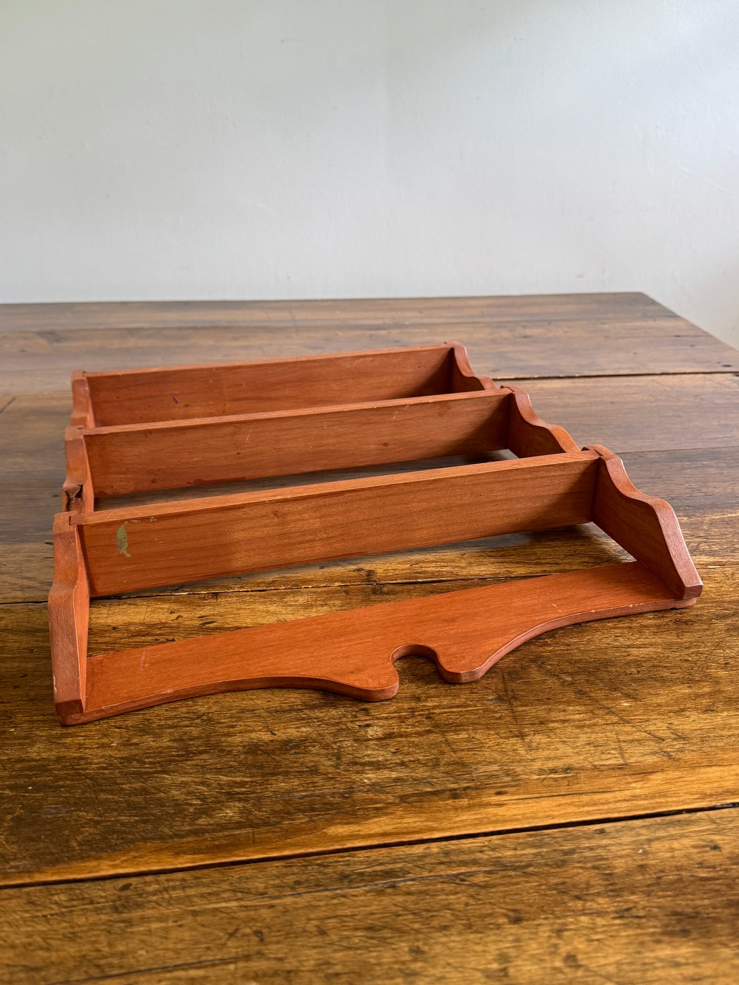 Large Spice Rack with Simple Wood Carved Edging - Wall Mounted