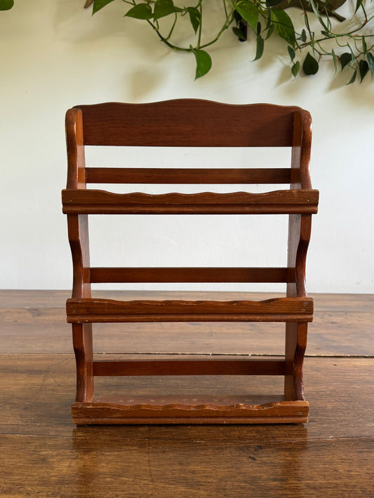 Small Spice Rack with Simple Wavy Front Design - Table Top or Wall Mounted