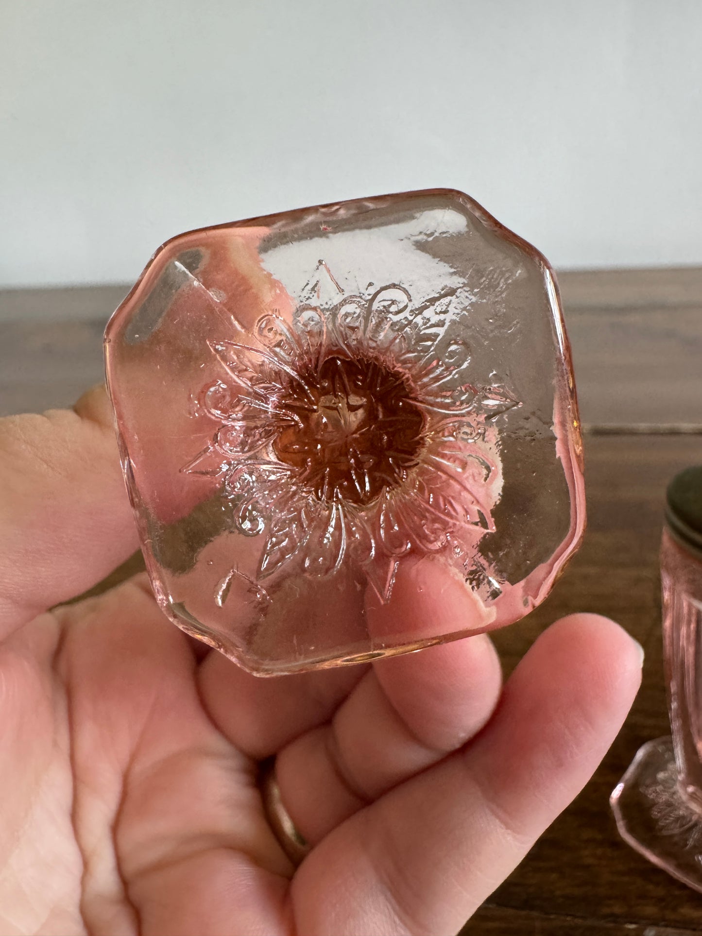 Vintage Set of Pink Depression Glass Jeannette Glass Salt and Pepper Shakers