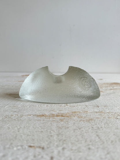 Cold Creek Clear Glass Candle Holder with Design Sides