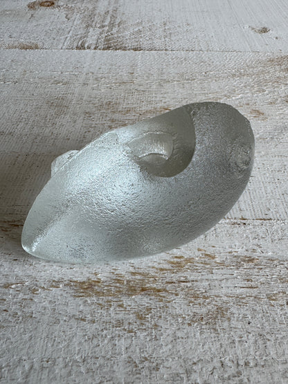 Cold Creek Clear Glass Candle Holder with Design Sides