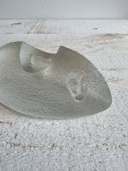 Cold Creek Clear Glass Candle Holder with Design Sides