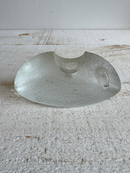 Cold Creek Clear Glass Candle Holder with Design Sides