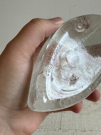 Cold Creek Clear Glass Candle Holder with Design Sides