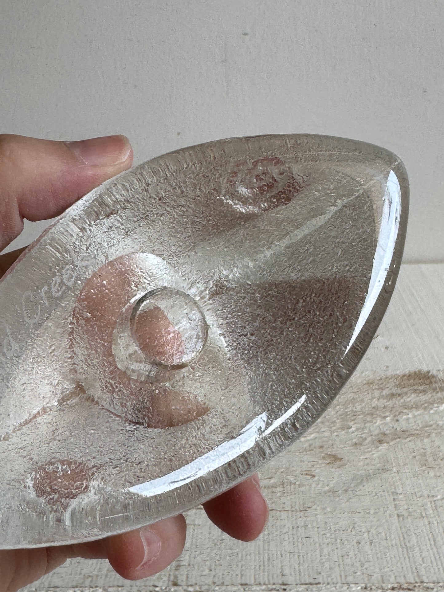 Cold Creek Clear Glass Candle Holder with Design Sides