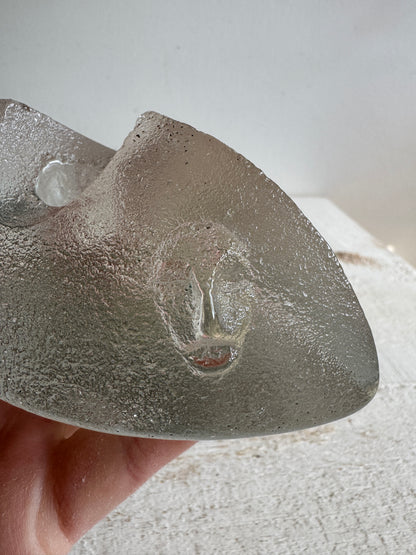 Cold Creek Clear Glass Candle Holder with Design Sides